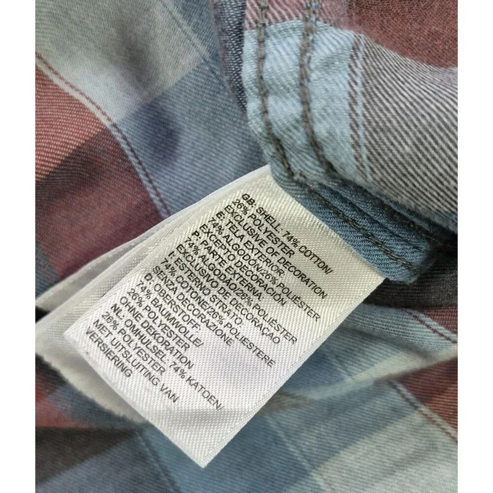 The North Face Light Flannel Long Sleeve Shirt Mens Size Large Plaid Hiking